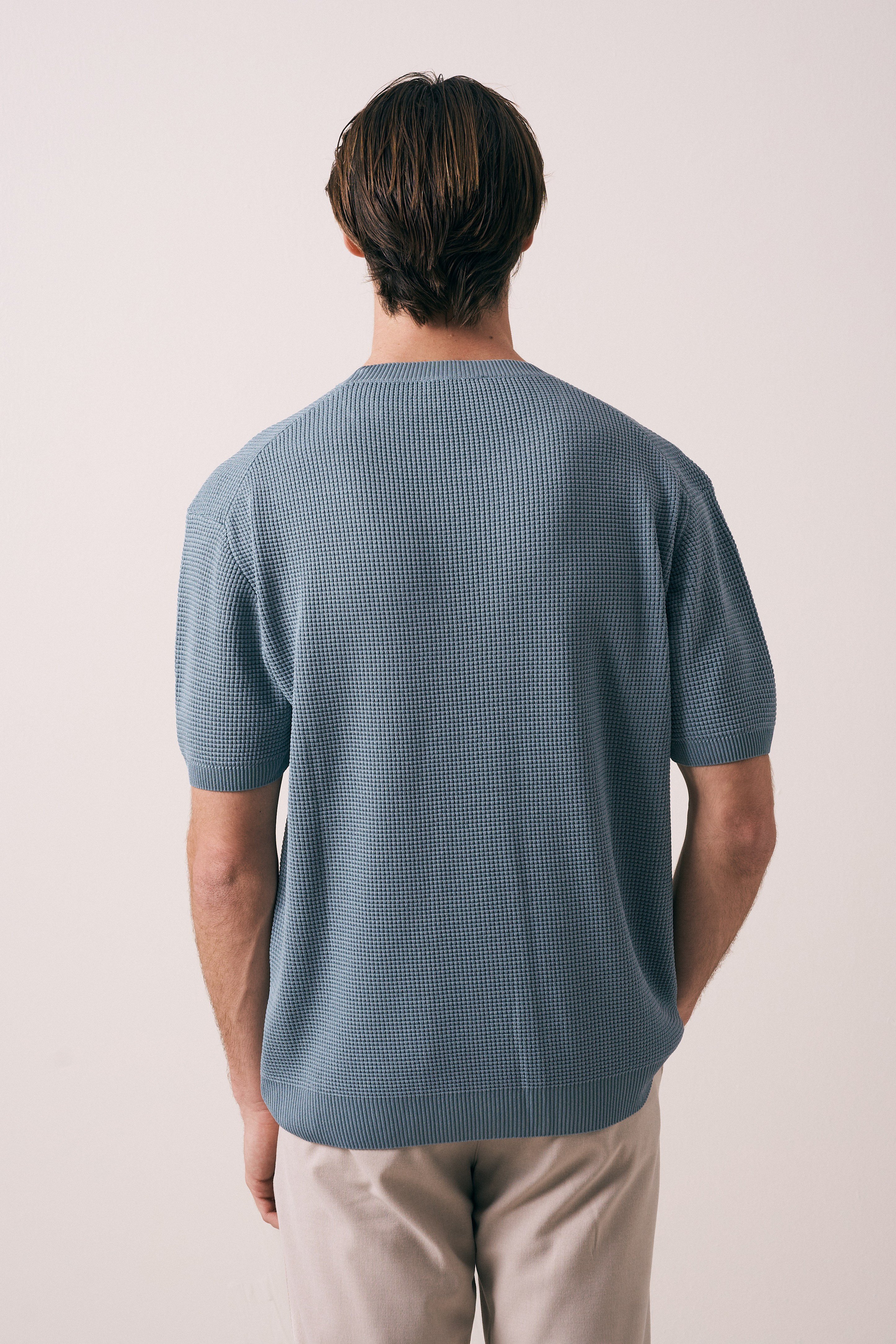 REGULAR FIT ÖRGÜ TRİKO T-SHIRT
