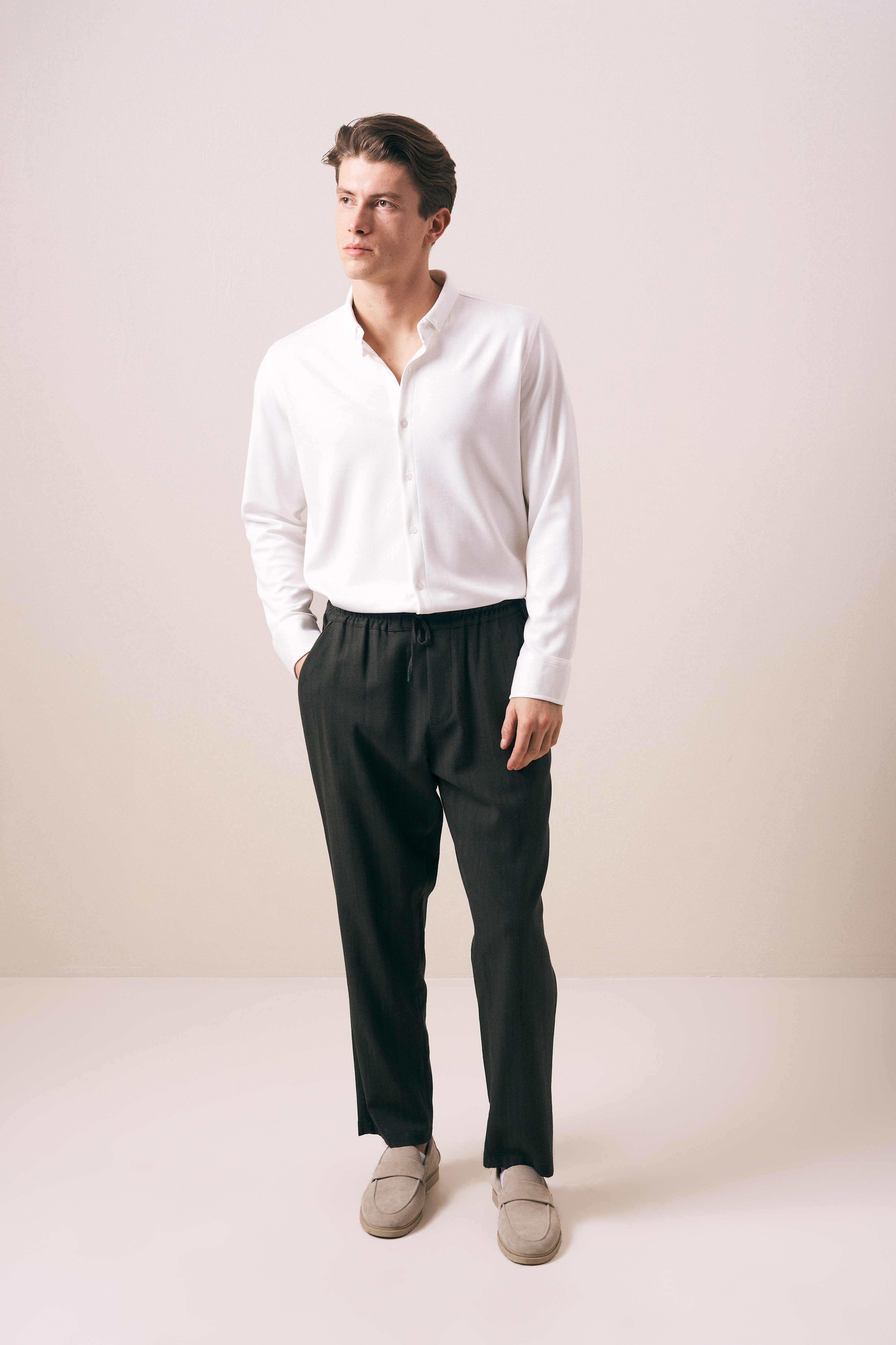 REGULAR FIT OYSHO ÇİZGİ DOKULU GÖMLEK