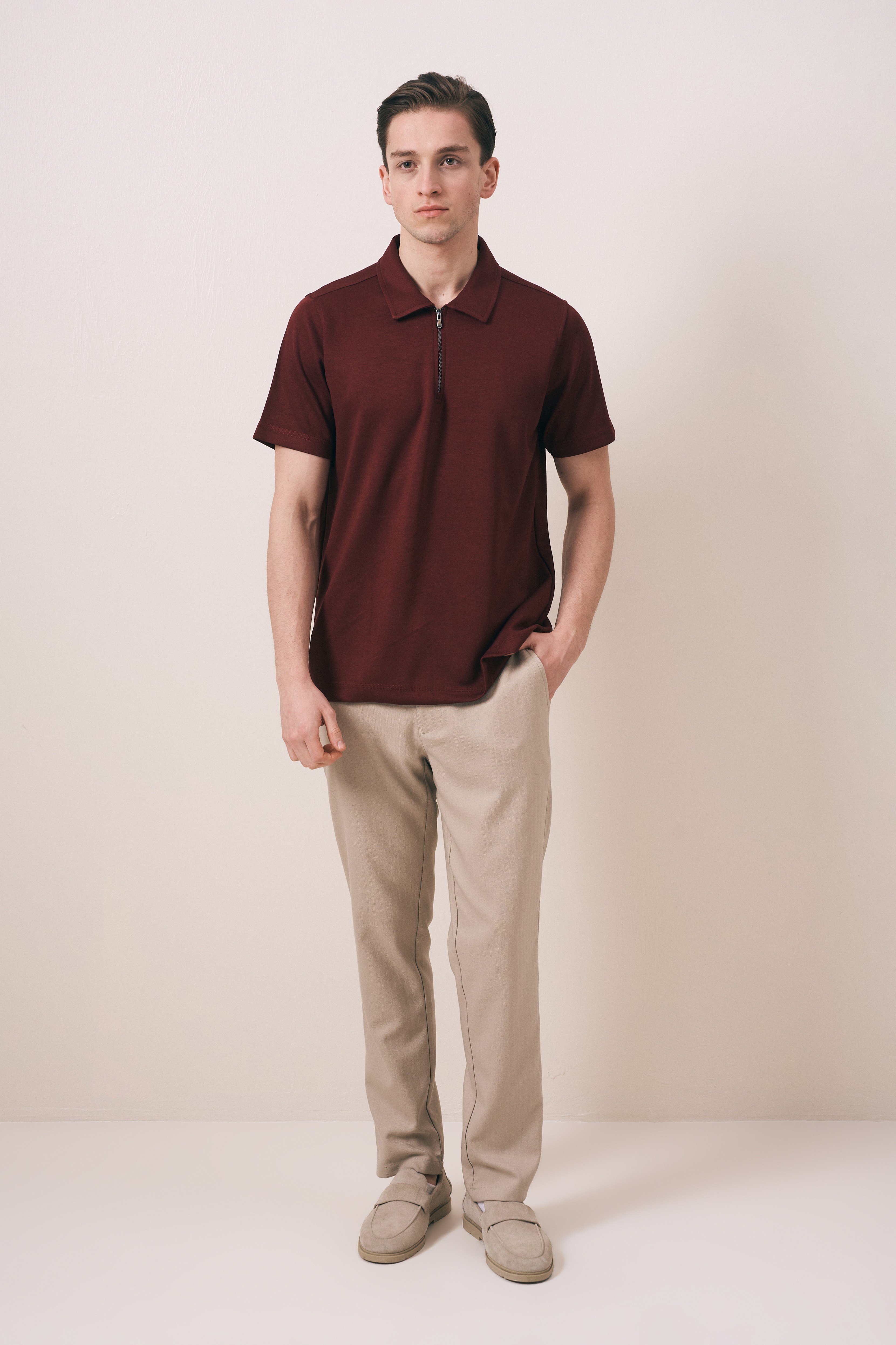 REGULAR FIT OYSHO FERMUARLI POLO T-SHIRT