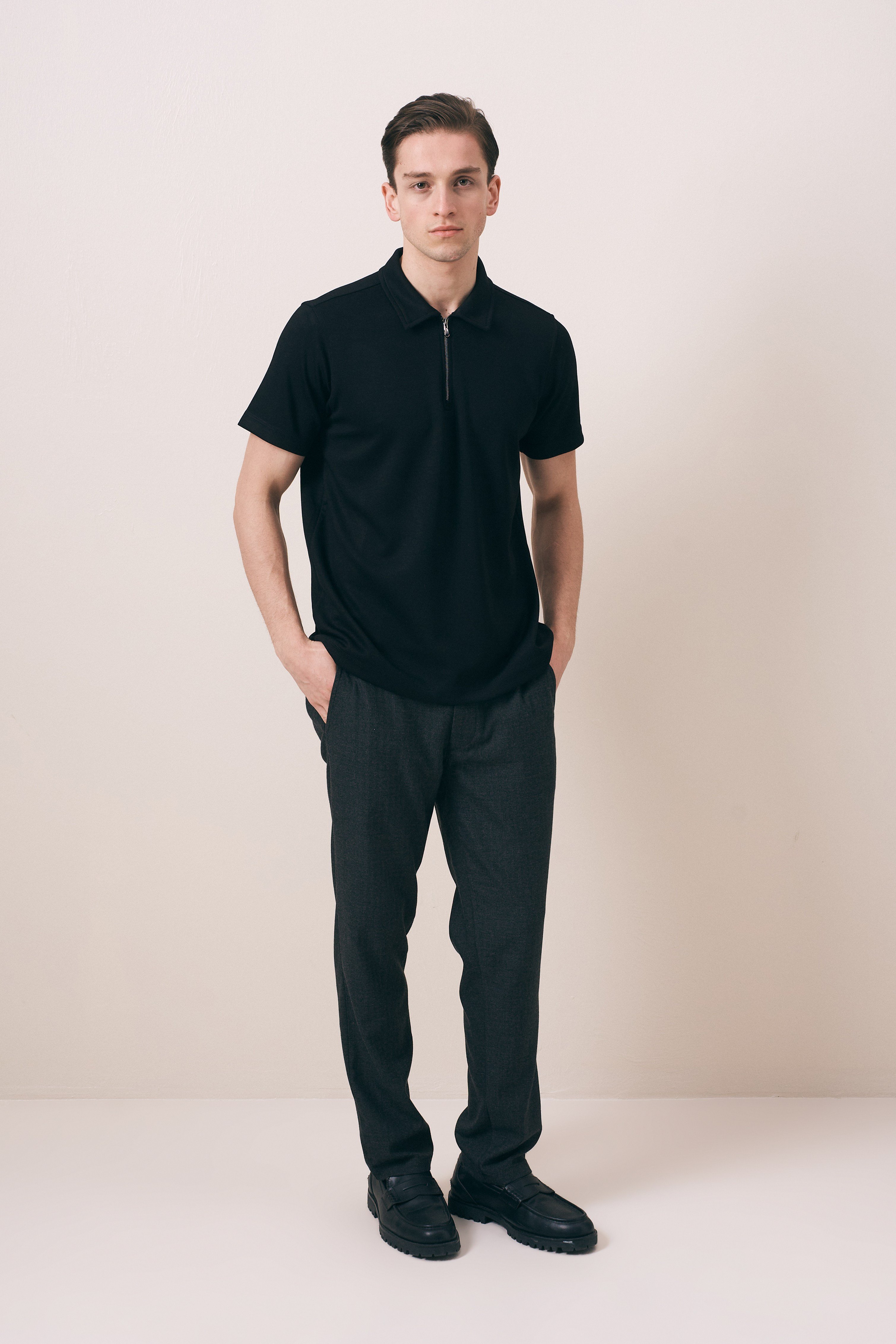 REGULAR FIT OYSHO FERMUARLI POLO T-SHIRT