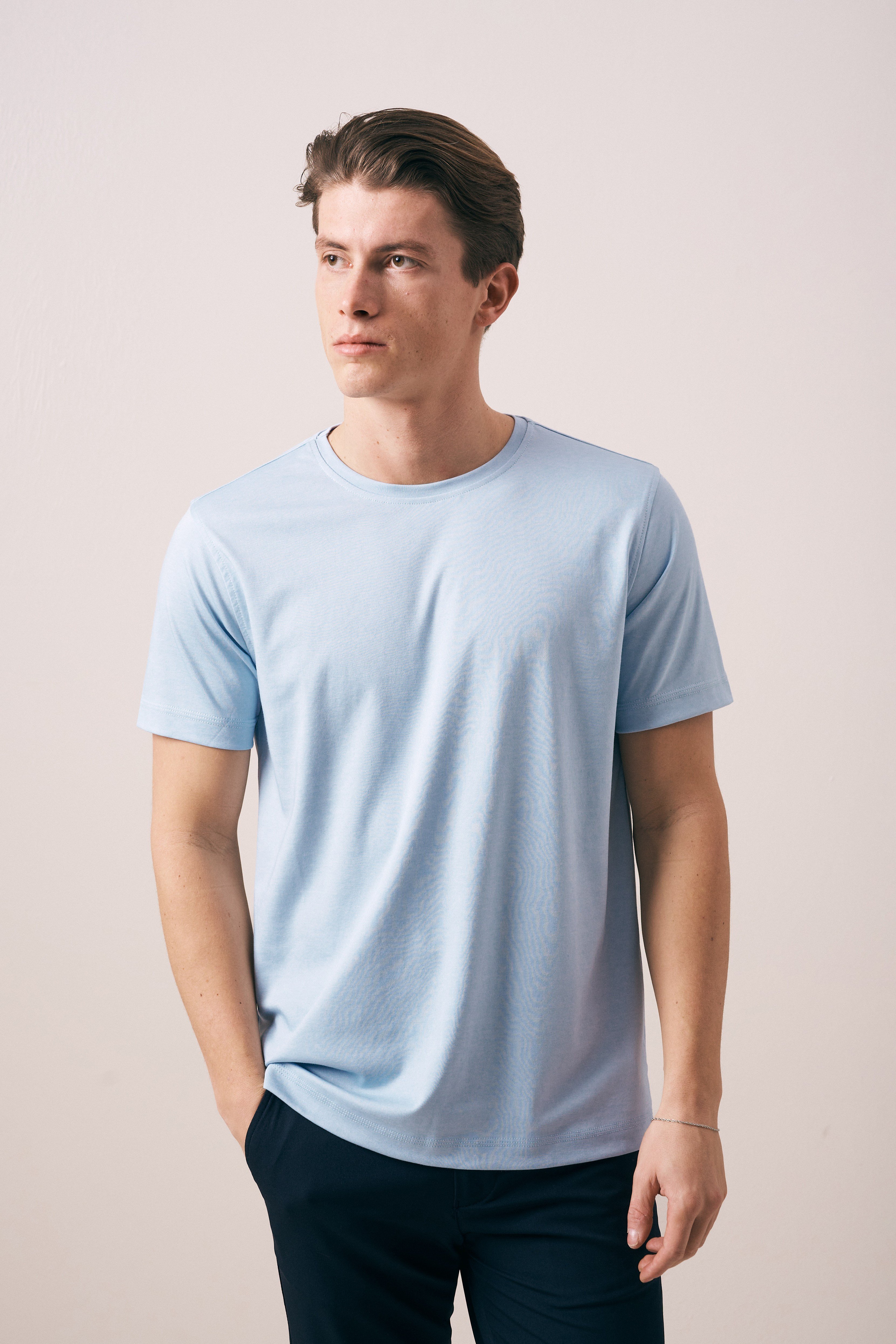 REGULAR FIT PAMUK-POLYESTER KISA KOL T-SHIRT