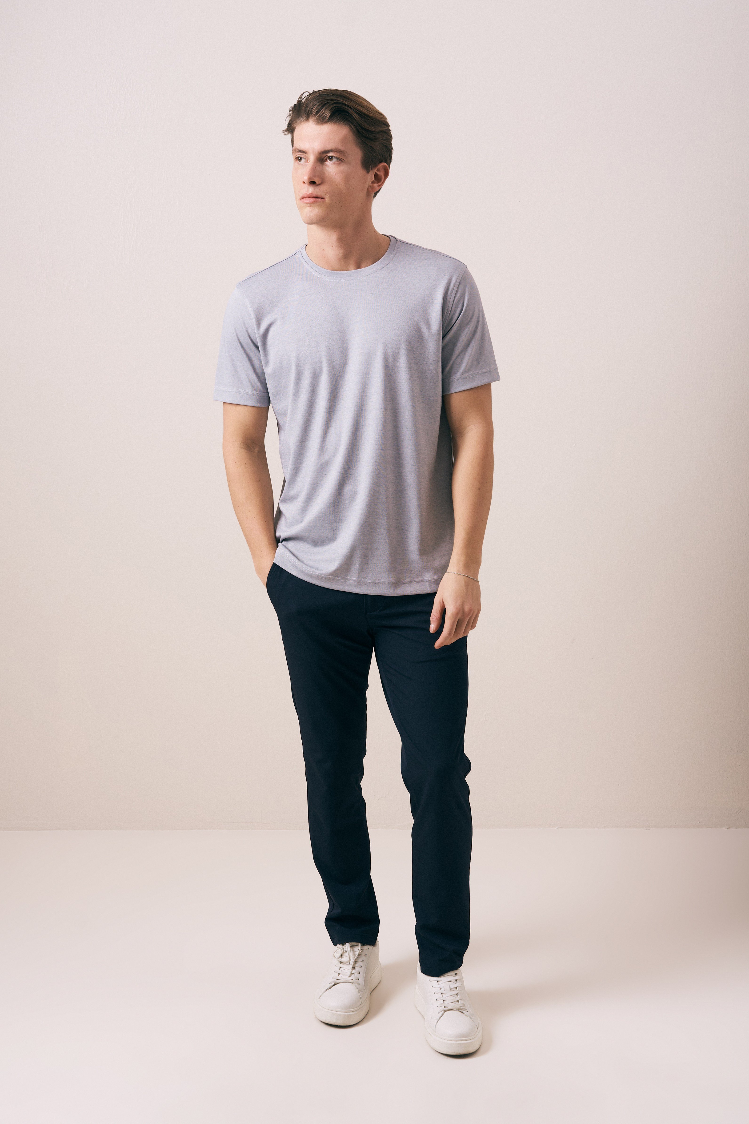 REGULAR FIT PAMUK-POLYESTER KISA KOL T-SHIRT