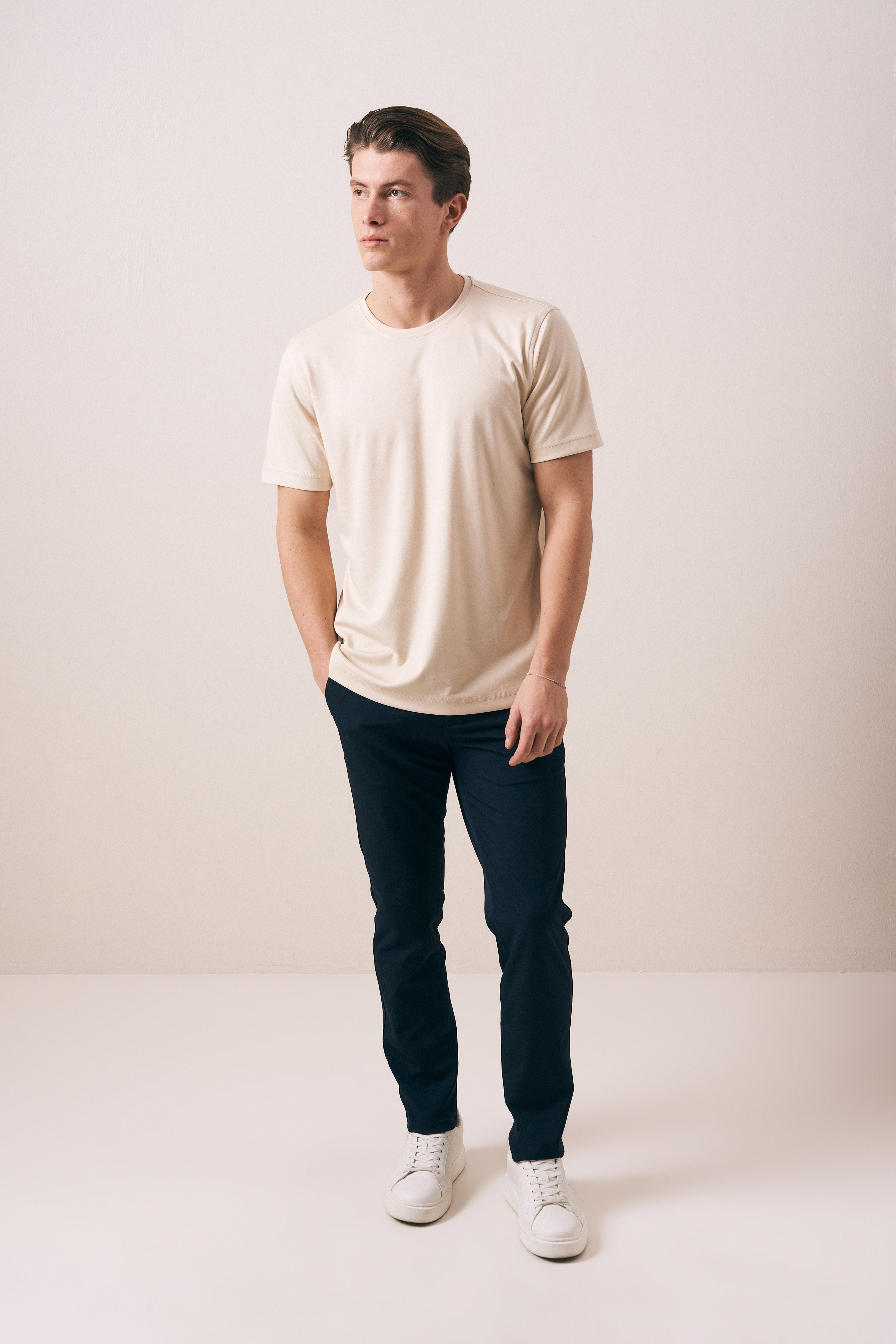 REGULAR FIT PAMUK-POLYESTER KISA KOL T-SHIRT