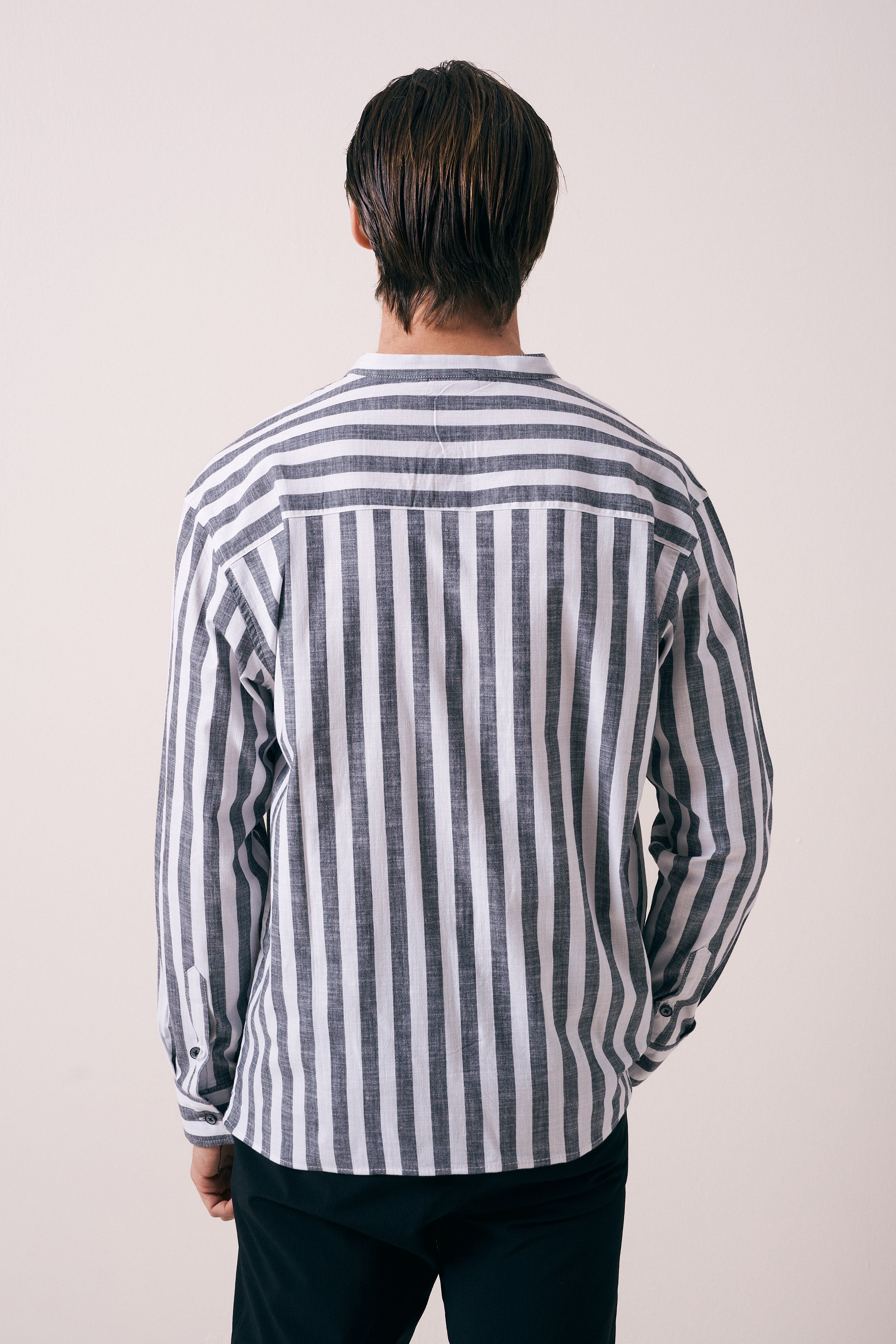 REGULAR FIT PAMUKLU ÇİZGİ DESEN GÖMLEK