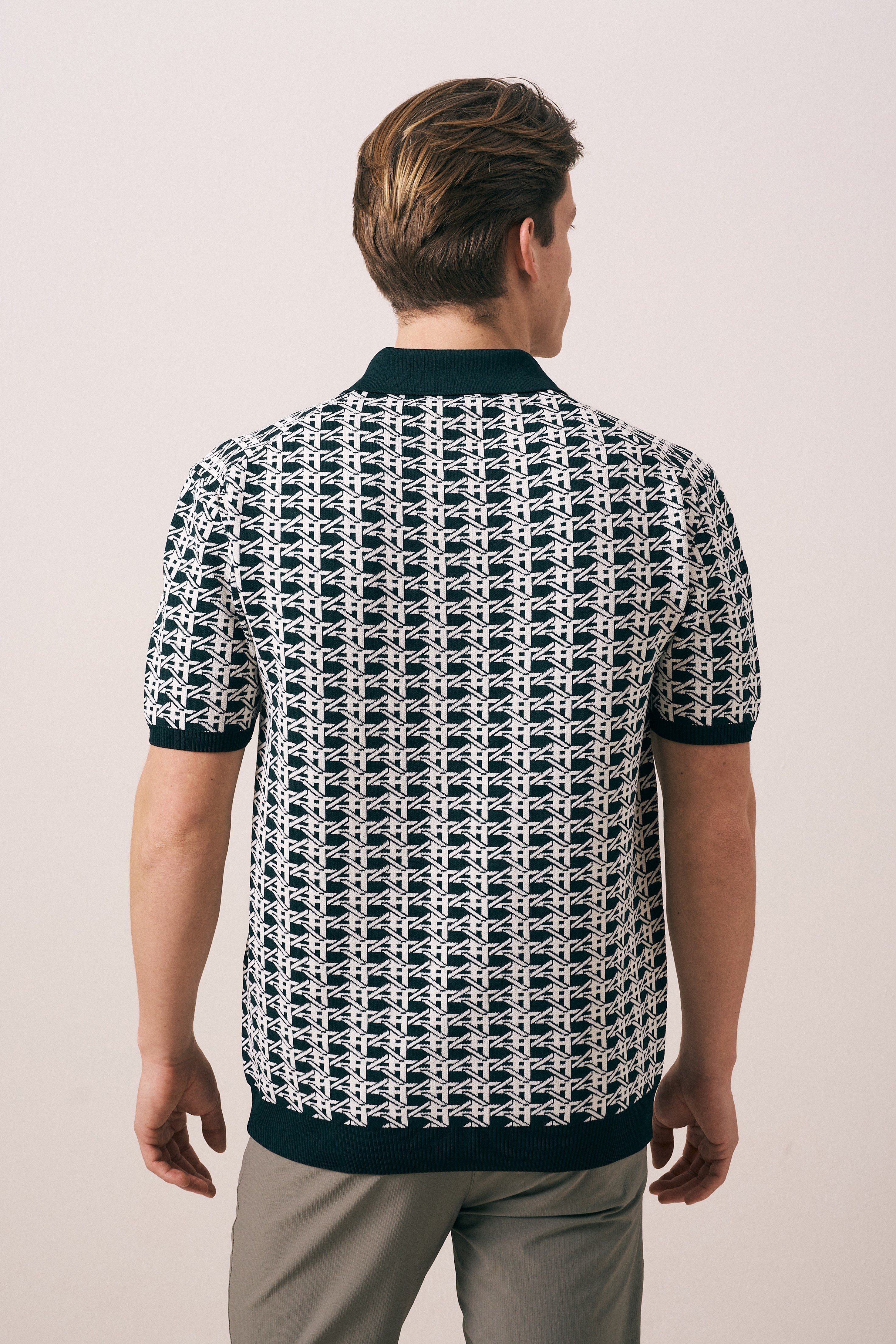 V PAT GEOMETRİK DESEN TRİKO T-SHIRT