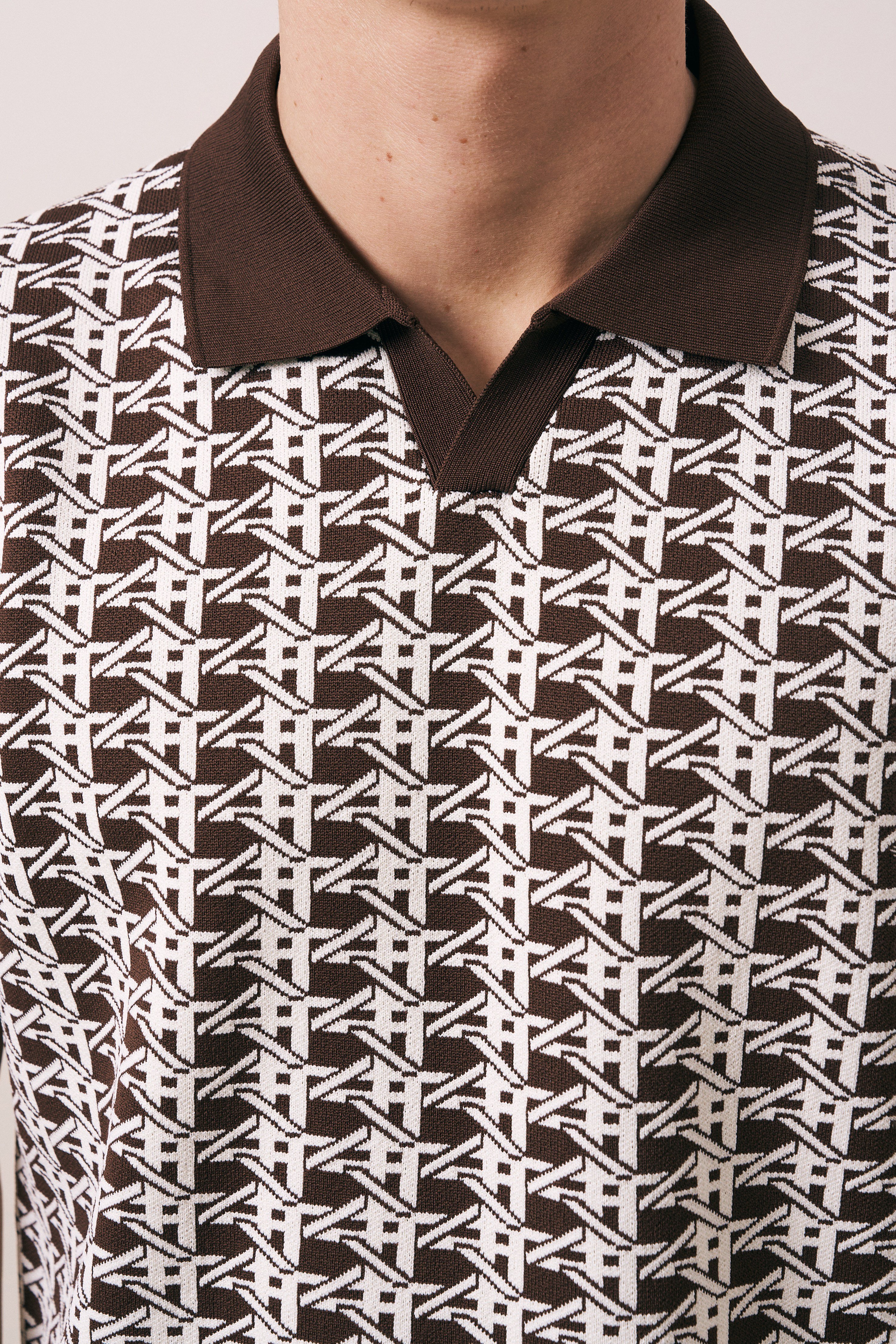 V PAT GEOMETRİK DESEN TRİKO T-SHIRT