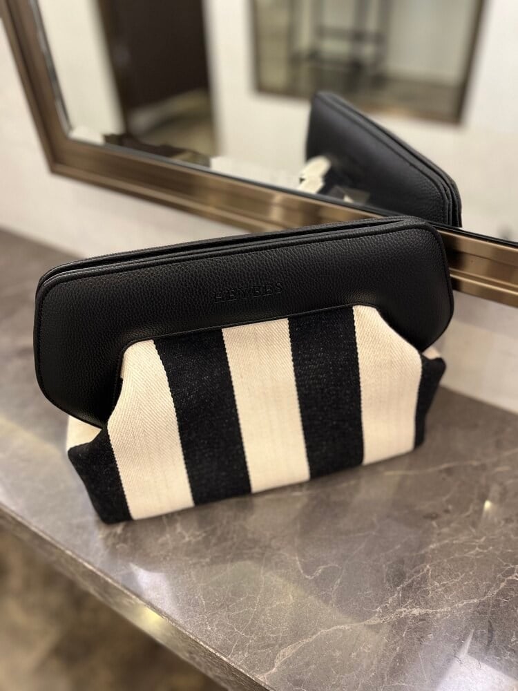 İki Renkli Clutch Çanta | Siyah - Beyaz