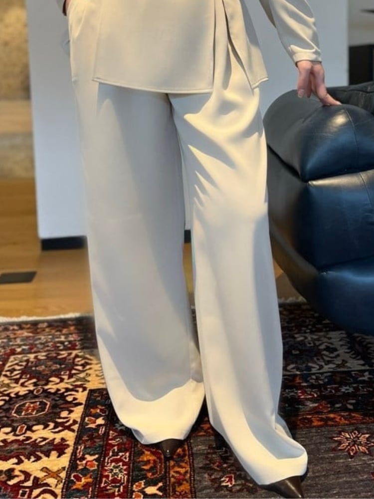 Mira Suit Palazzo Pantolon | Açık Taş