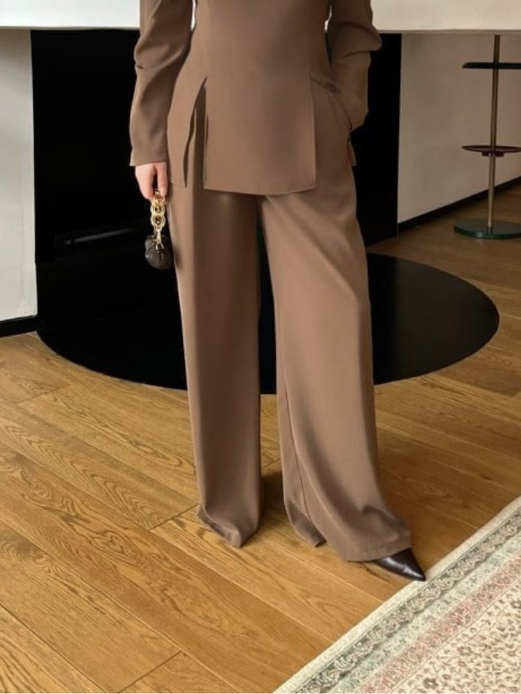 Mira Suit Palazzo Pantolon | Kakao Bej