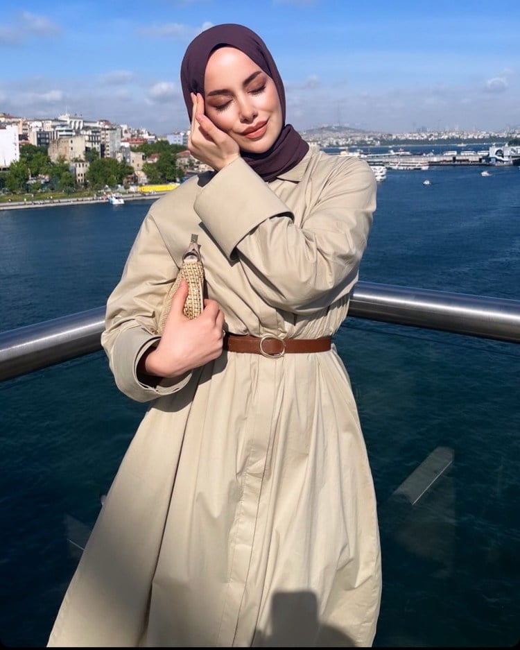 Poplin Manşetli Gömlek Elbise | Bej