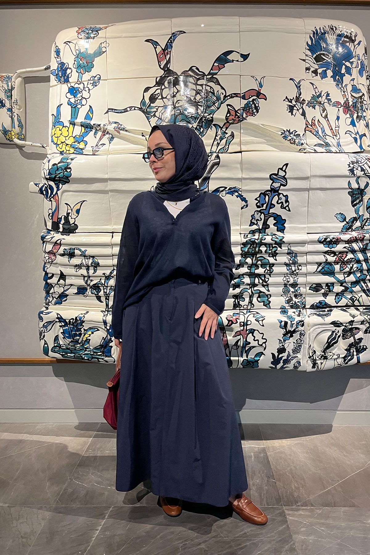Pure Poplin Pile Etek Lacivert