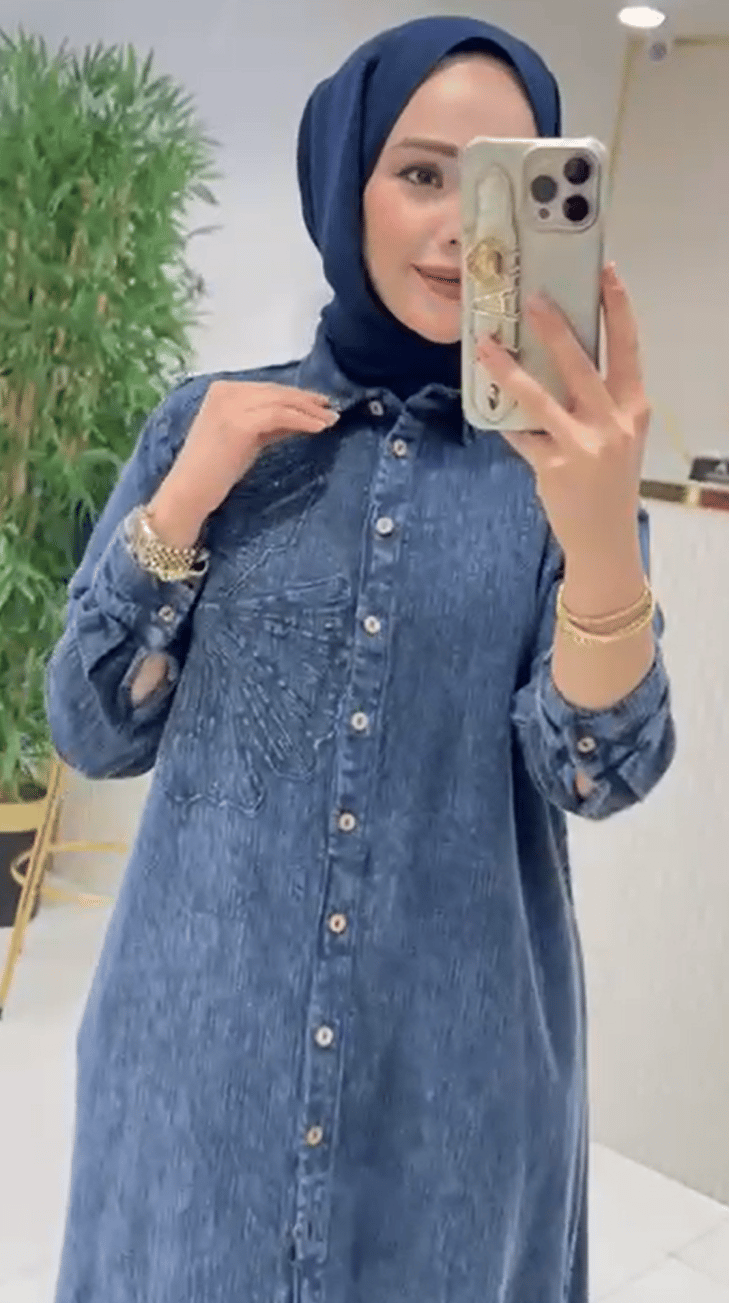2 Parçalı Tunik Takım %100 Pamuk Lacivert