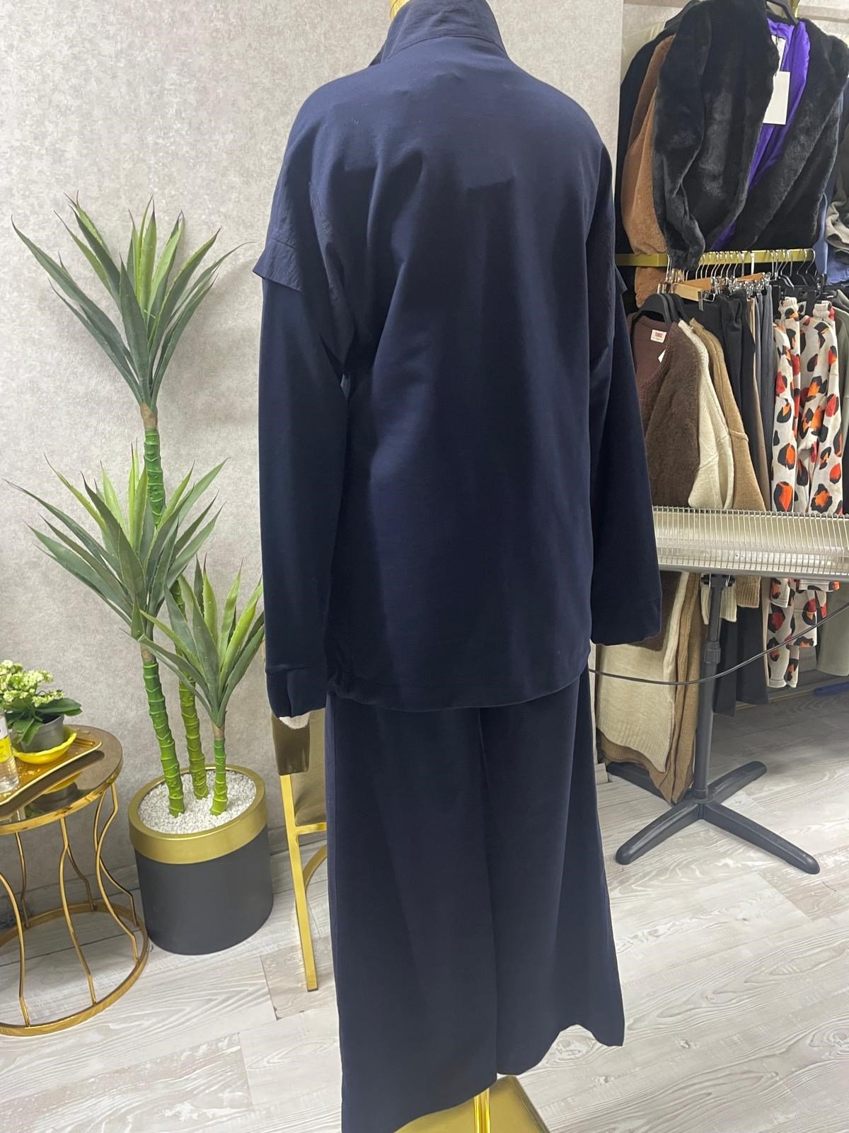 Fermuarlı Tunik, Pantolon Günlük Causal 2'lü Takım Şık & Rahat Stil Lacivert