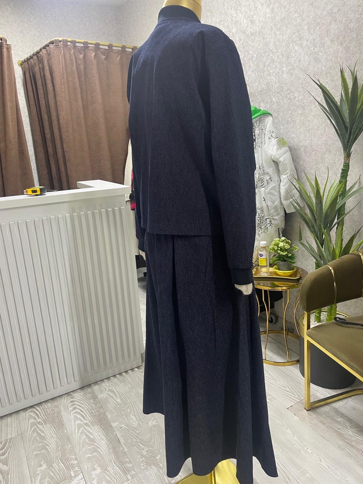 Sade ve Şık 2 Parçalı Kot Takım Lacivert