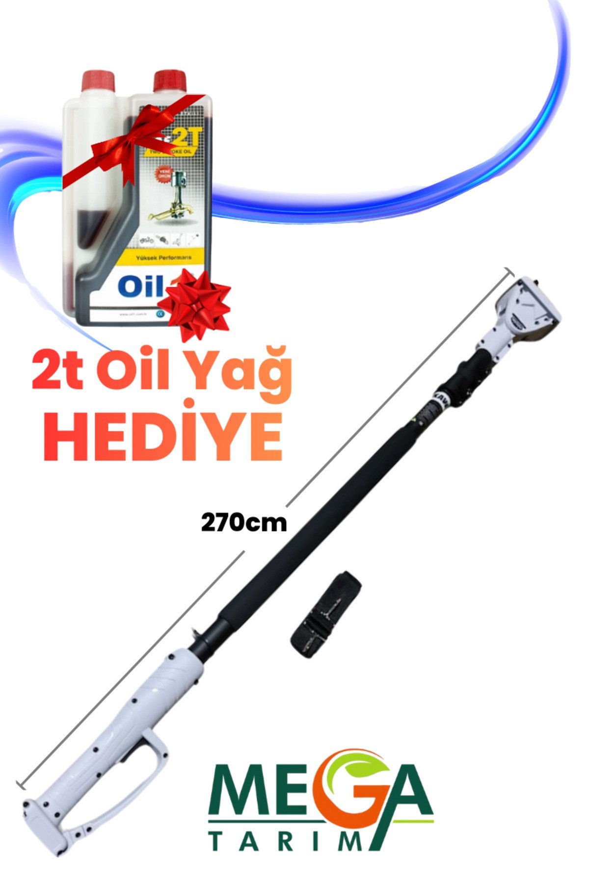 Akülü Budama Makası Uyumlu Uzatma Kolu (270 cm) – Gri & Siyah