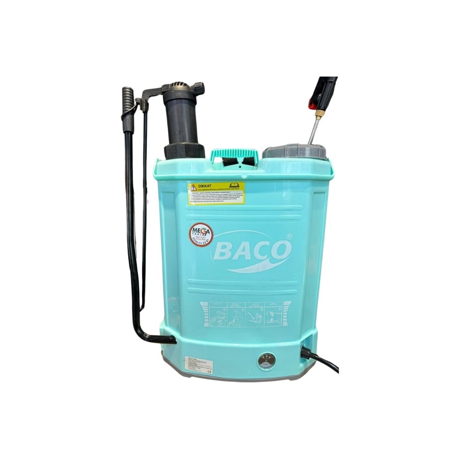 Baco Akülü ve Kollu Ilaçlama Makinesi Büyük Pompalı 16 Litre 8 Metre Ilaç Mesafeli