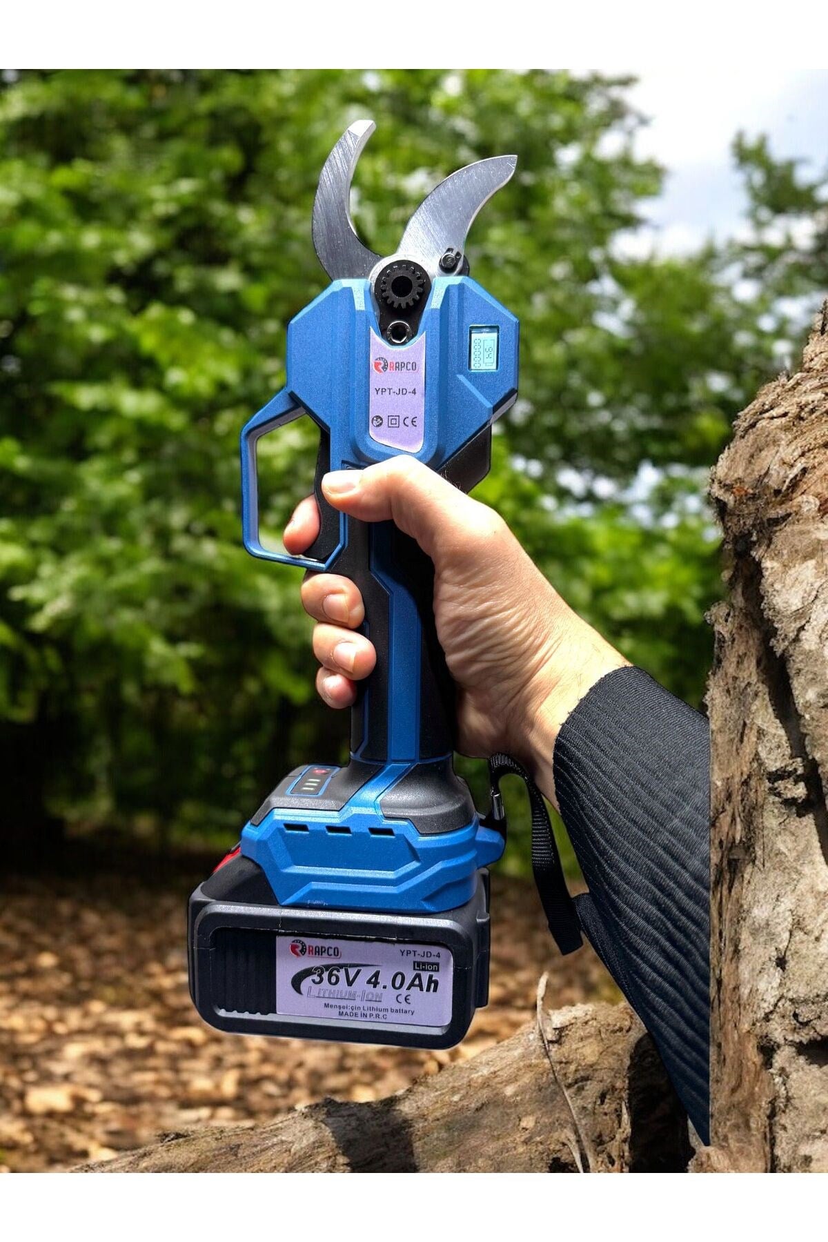 Çift Akülü Bağ Makası Dijital Göstergeli 36V 4 mAh Otomatik Ayarlanabilir Çelik Ağızlı