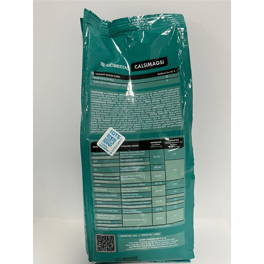 Gübretaş Yaprak Gübresi Calsimagsi 1 Kg