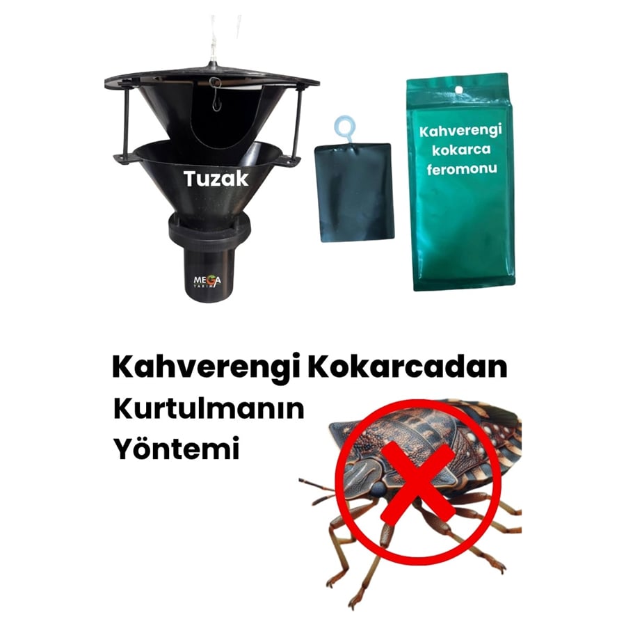 Kahverengi Kokarca Feromonu ve Büyük Boy Tuzak 2 Li Set Ruhsatlı Ürün