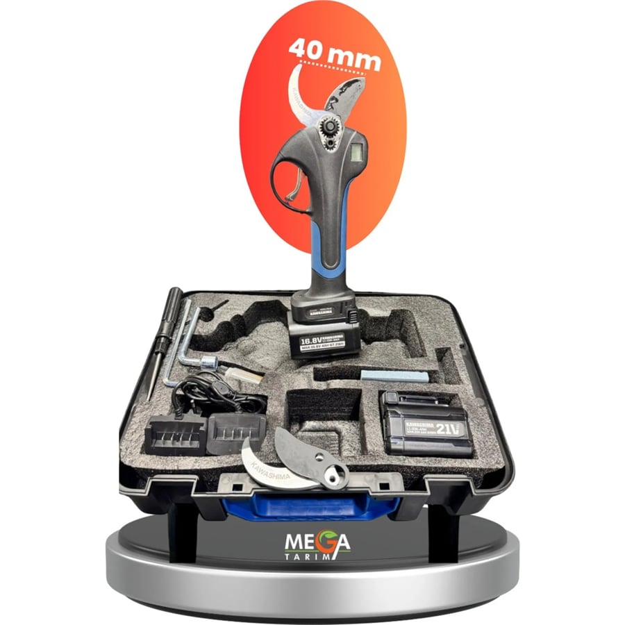 Kawashima 40mm Akülü Budama Makası Hafif ve Pratik Kullanım için Uzun Ömürlü Profesyonel Model (16.8V 4AH 67.2WH)