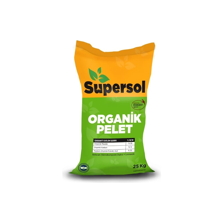 Supersol Organik Pelet Solucan Gübresi ve Leonardit 25 kg