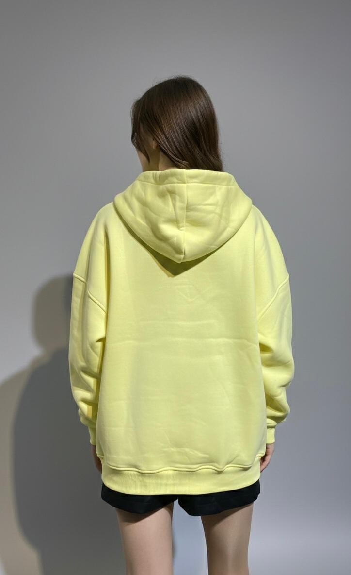 Sarı Kapüşonlu Sweatshirt