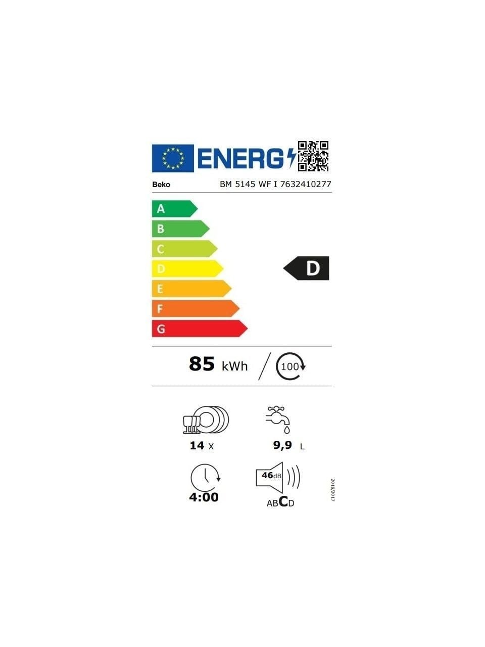 BM 5145 WF MG 5 Programlı Bulaşık Makinesi