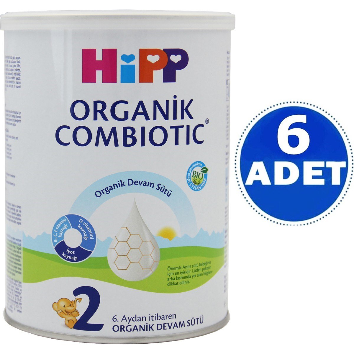 2 Organik Combiotic Devam Sütü 350 gr 6 Adet Sütlü Biberon Maması 6-9 Ay İçin