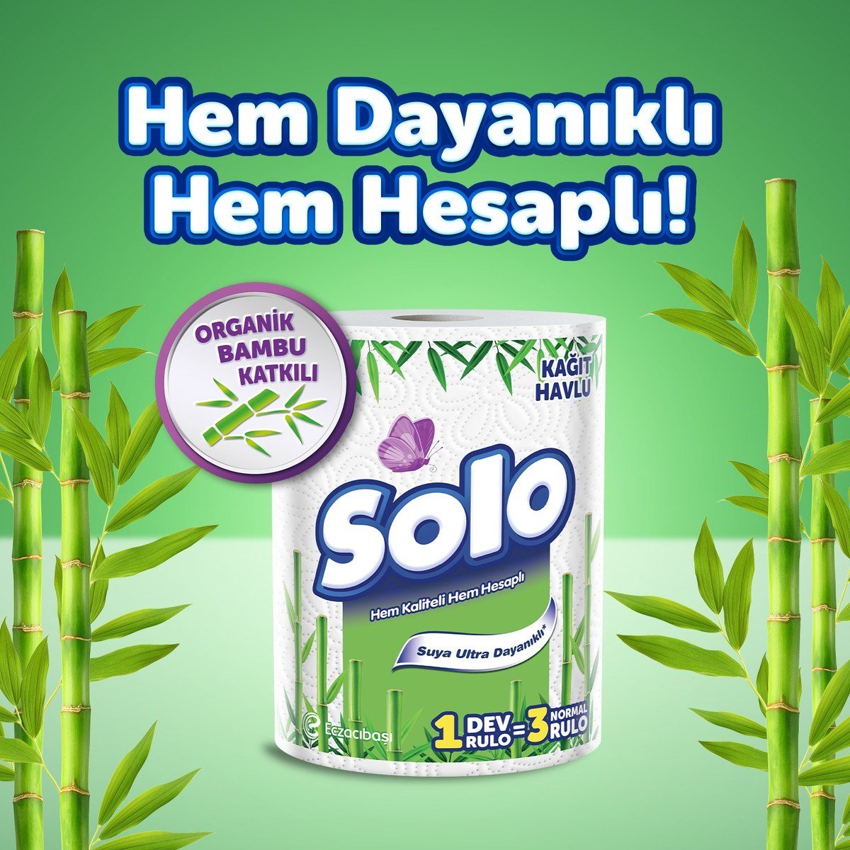 Bambu Katkılı Dev Rulo 1=3 Kağıt Havlu