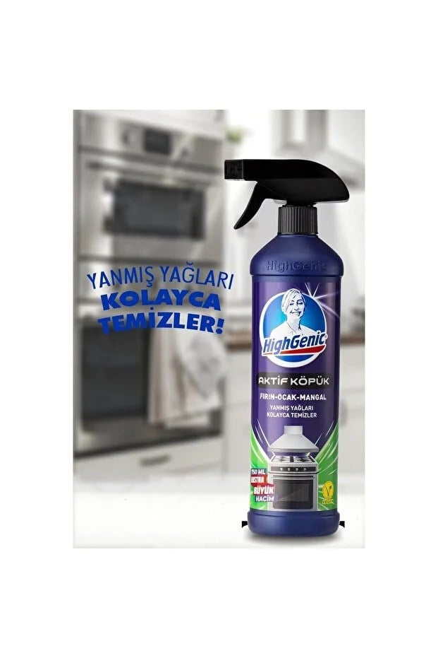Highgenic Aktif Köpük Fırın Ocak Mangal Temizleyici 750ml