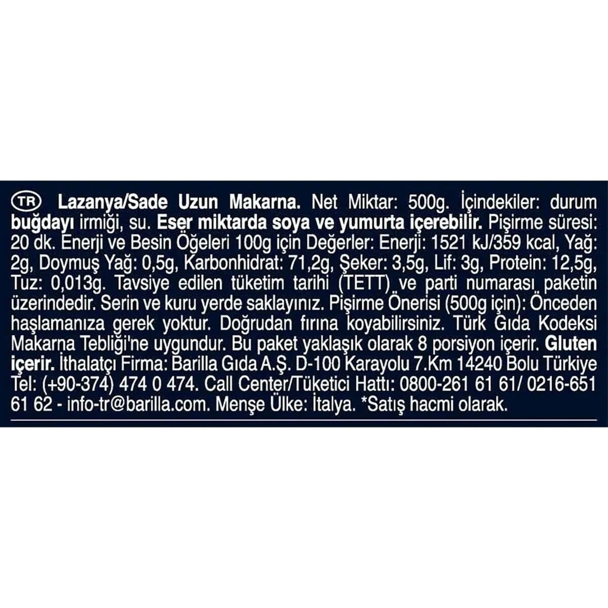 Lazanya 500 Gr Sade Makarna Lezzeti ile İtalyan Mutfağından Geleneksel Tat