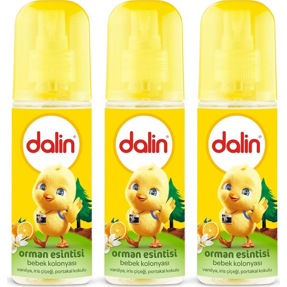 Orman Esintisi Bebek Kolonyası 150 ml x 3 Adet Beyaz Vanilya ve Portakal Aromalı