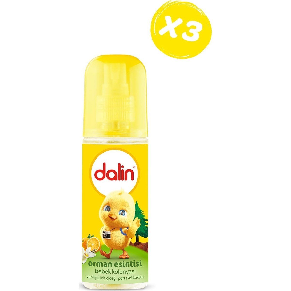 Orman Esintisi Bebek Kolonyası 150 ml x 3 Adet Beyaz Vanilya ve Portakal Aromalı