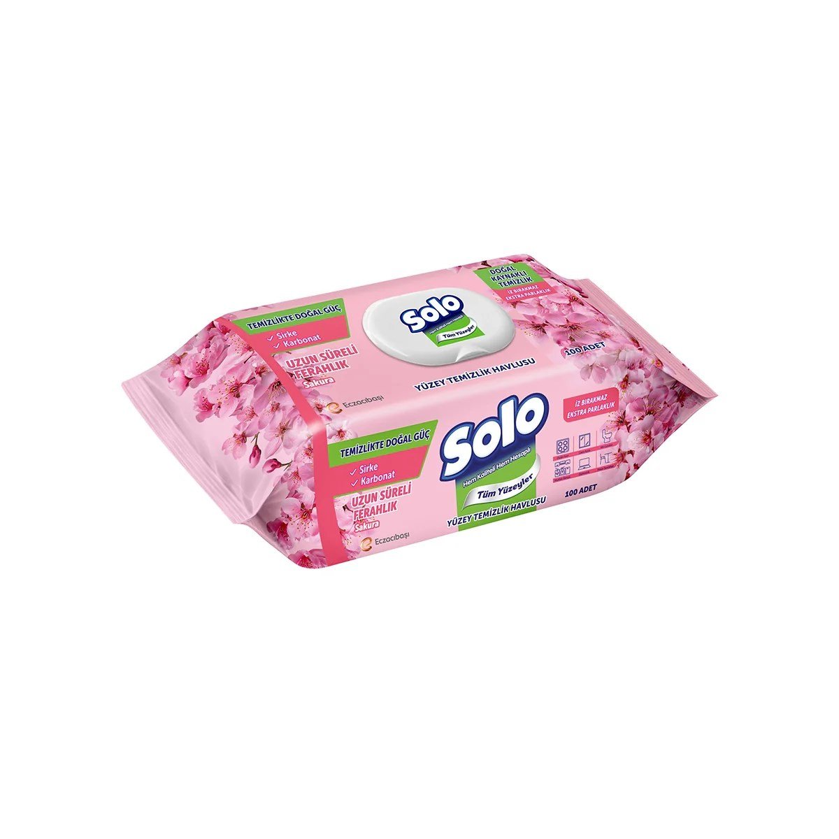 Solo Doğal Güç Sakura Yüzey Temizlik Mendili 1X100