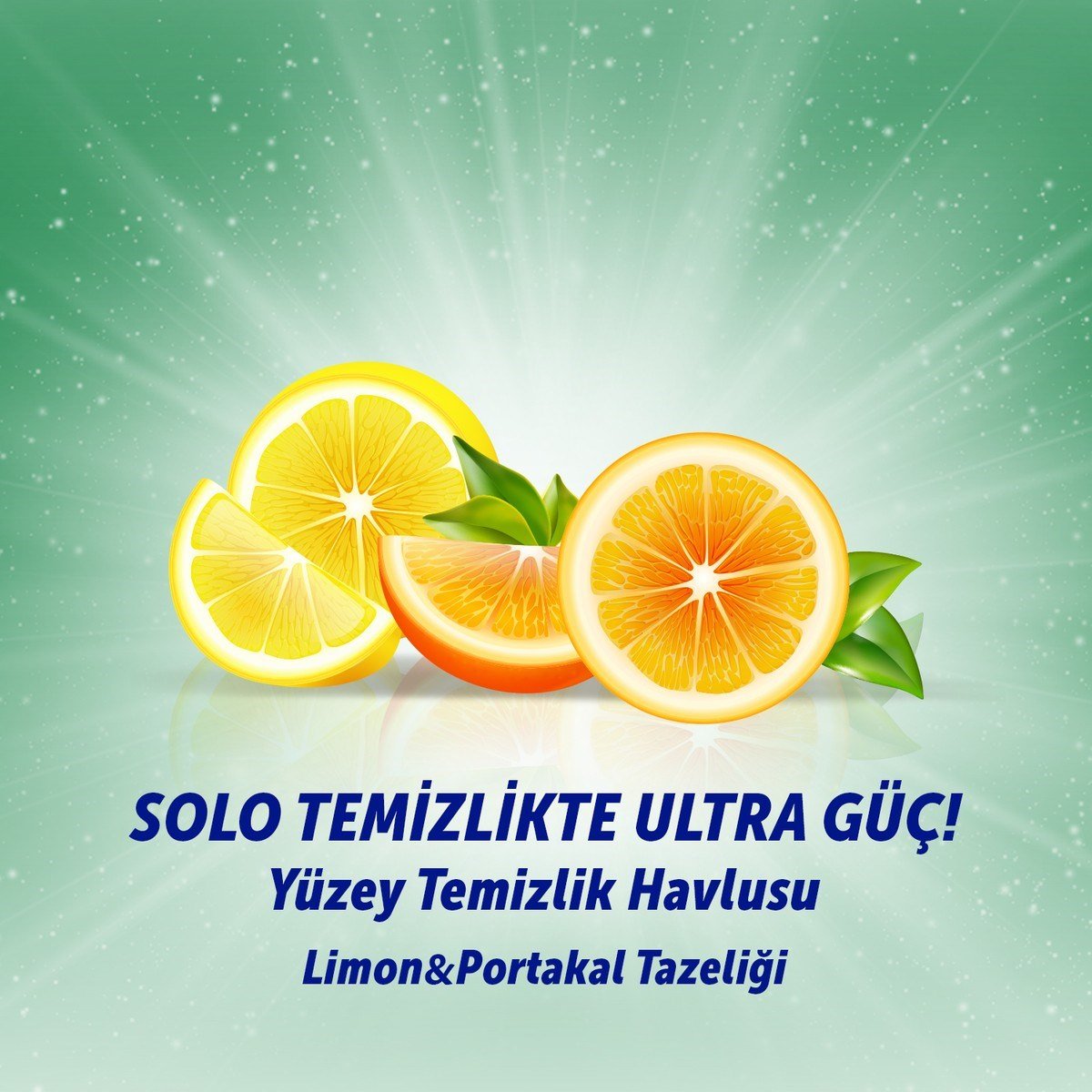 Temizlikte Ultra Güç Limon&Portakal Tazeliği Yüzey Temizlik Havlusu 100 Yaprak
