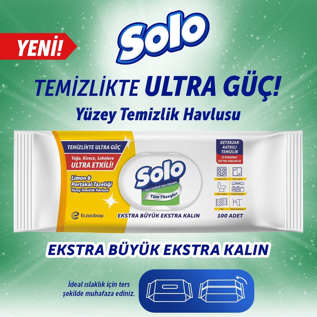 Temizlikte Ultra Güç Limon&Portakal Tazeliği Yüzey Temizlik Havlusu 100 Yaprak