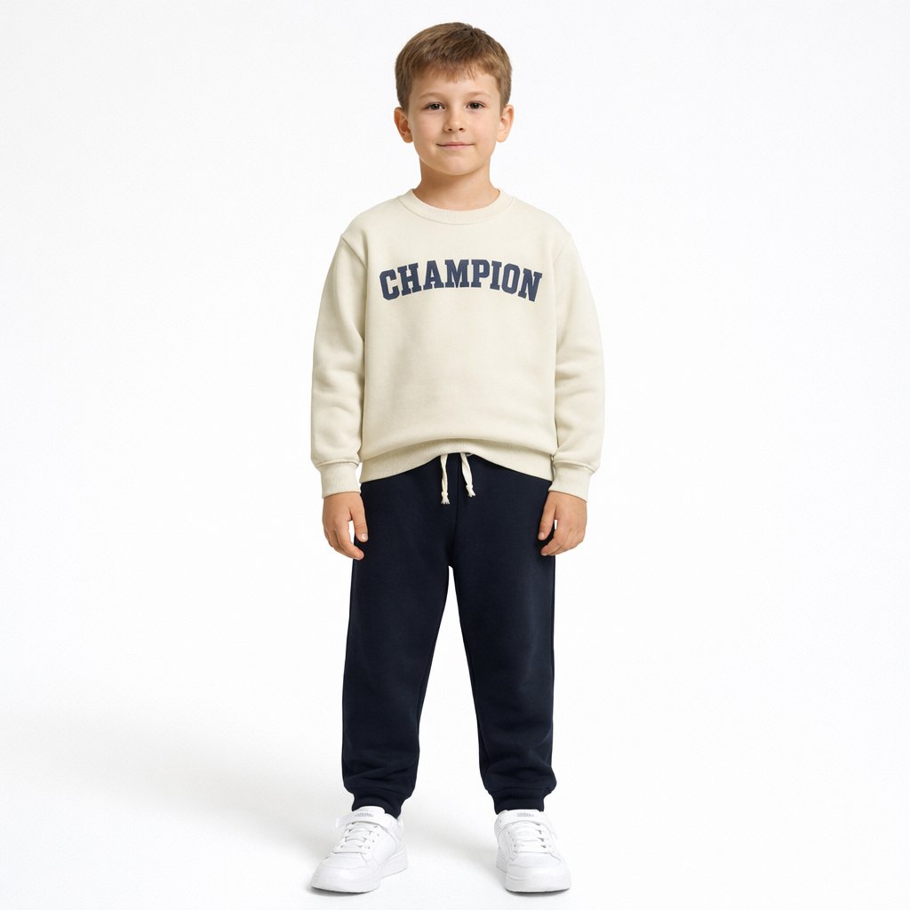 CHAMPION Nakışlı Çocuk Takımı – Sweatshirt & Eşofman Altı