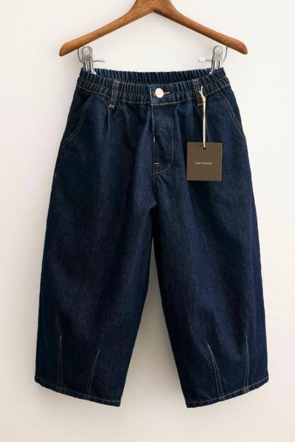Çocuk Balon Kesim Denim Pantolon Lacivert | Noblekids