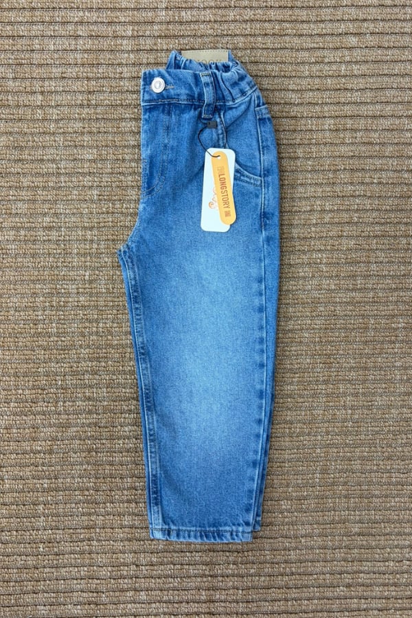 Çocuk Rahat Kesim Denim Pantolon Mavi | Noblekids