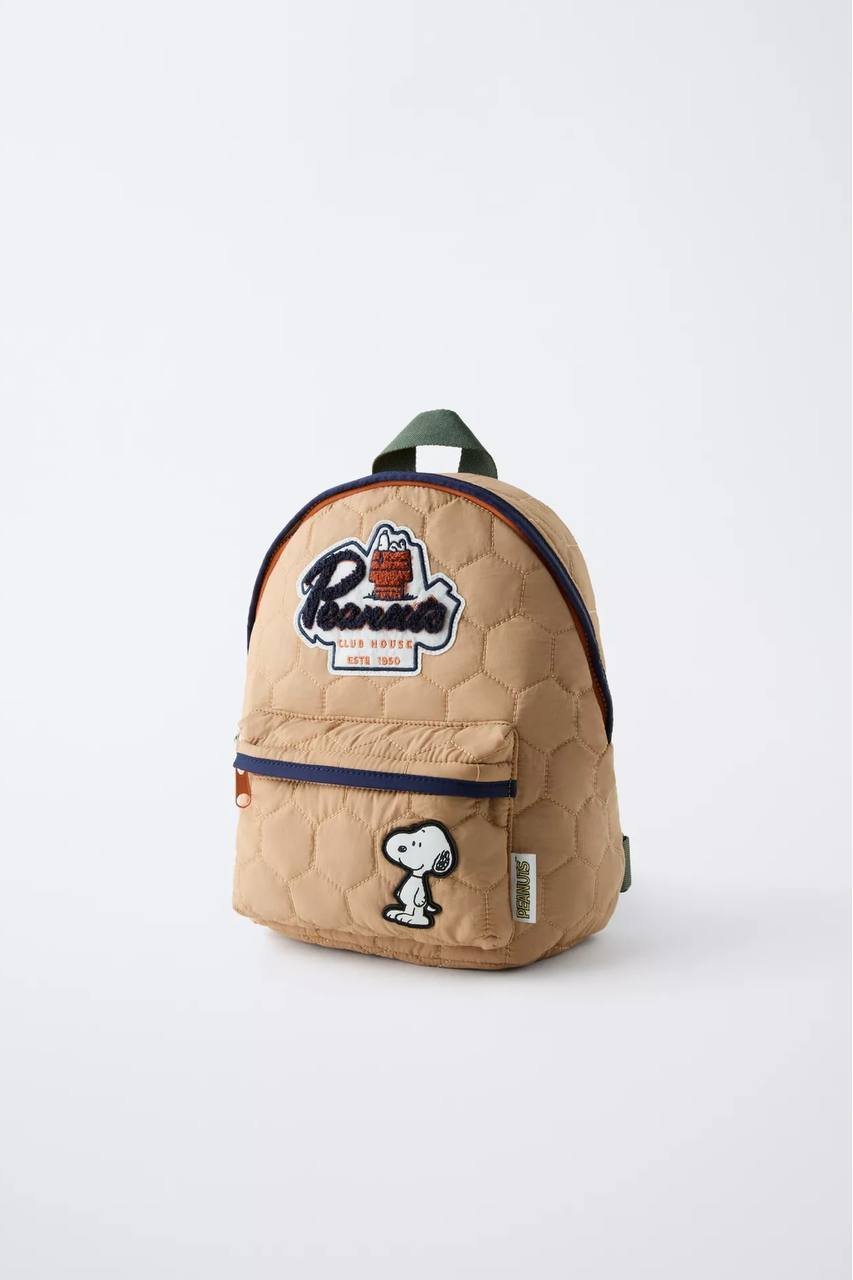 Çocuk Sırt Çantası – Bej Snoopy Desenli