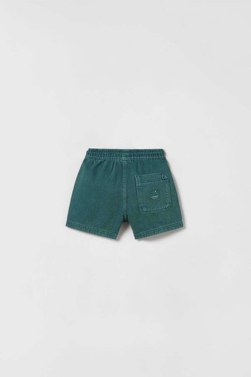 Denim Şort - Yeşil