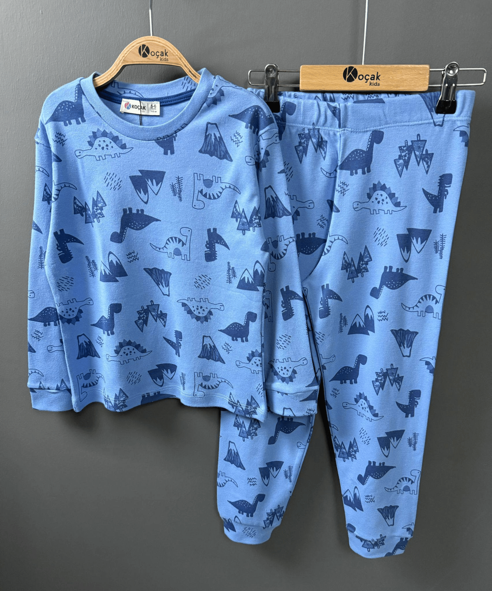 Dijital Baskılı Mavi Pijama Takımı – Erkek Çocuk, 2–8 Yaş