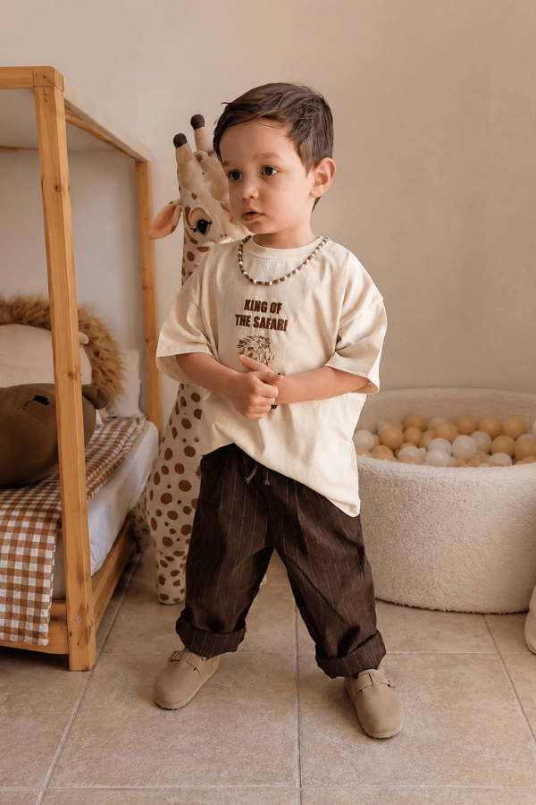 Erkek Çocuk Çizgili Pantolon Tshirt Takım