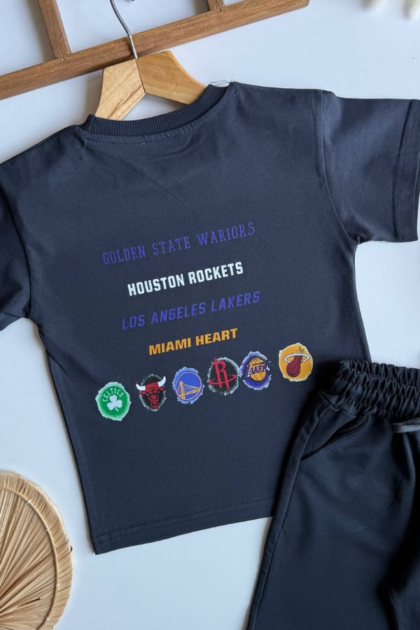 Erkek Çocuk NBA Baskılı Şortlu Takım 