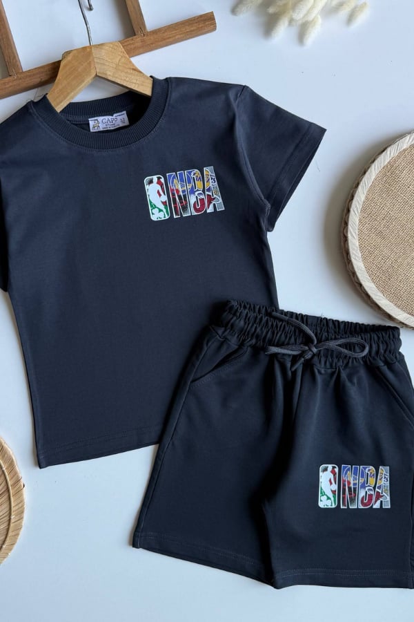 Erkek Çocuk NBA Baskılı Şortlu Takım 
