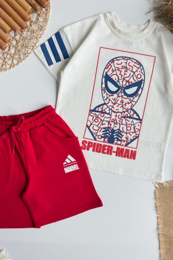 Erkek Çocuk Spiderman Baskılı Eşofman Takım Kırmızı