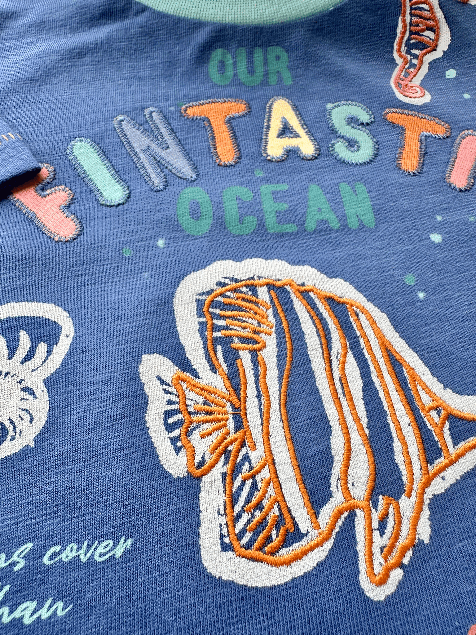 FatFace “Our Fintastic Ocean” Çocuk Tişört – Mavi