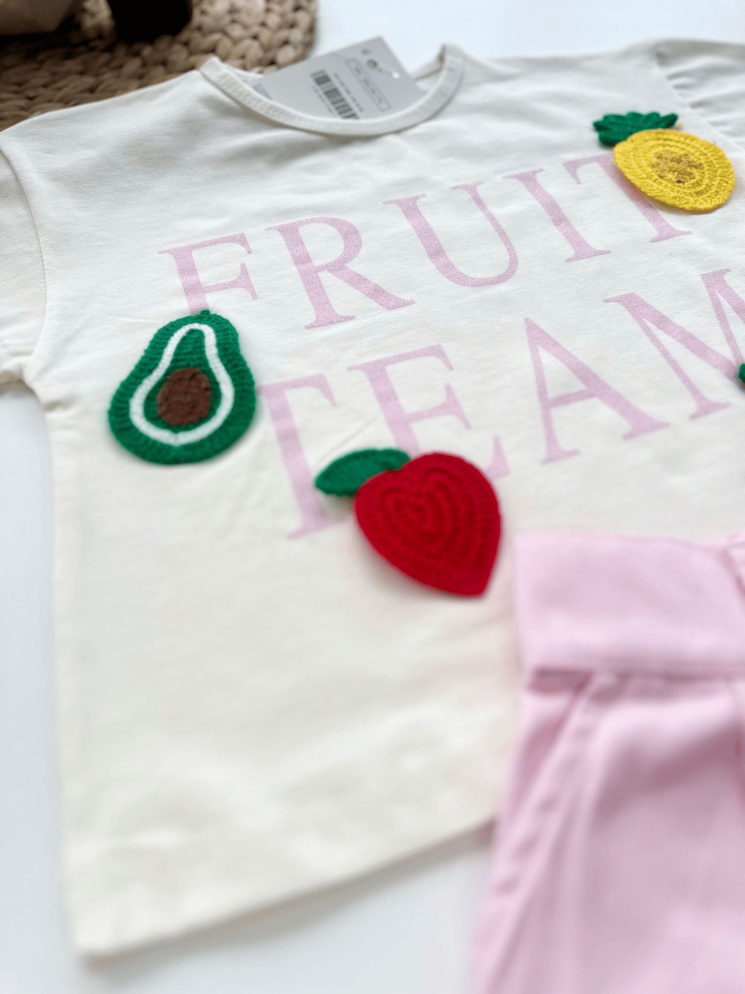 Fruit Team Kız Çocuk Şortlu Takım – Ekru/Pembe