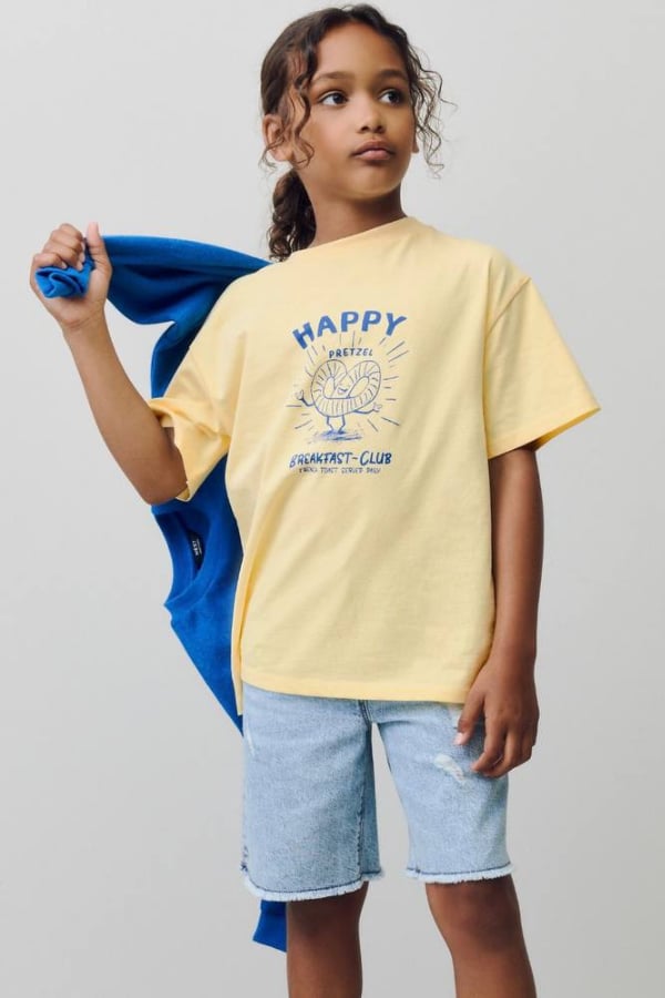 happy yazılı sarı tişört