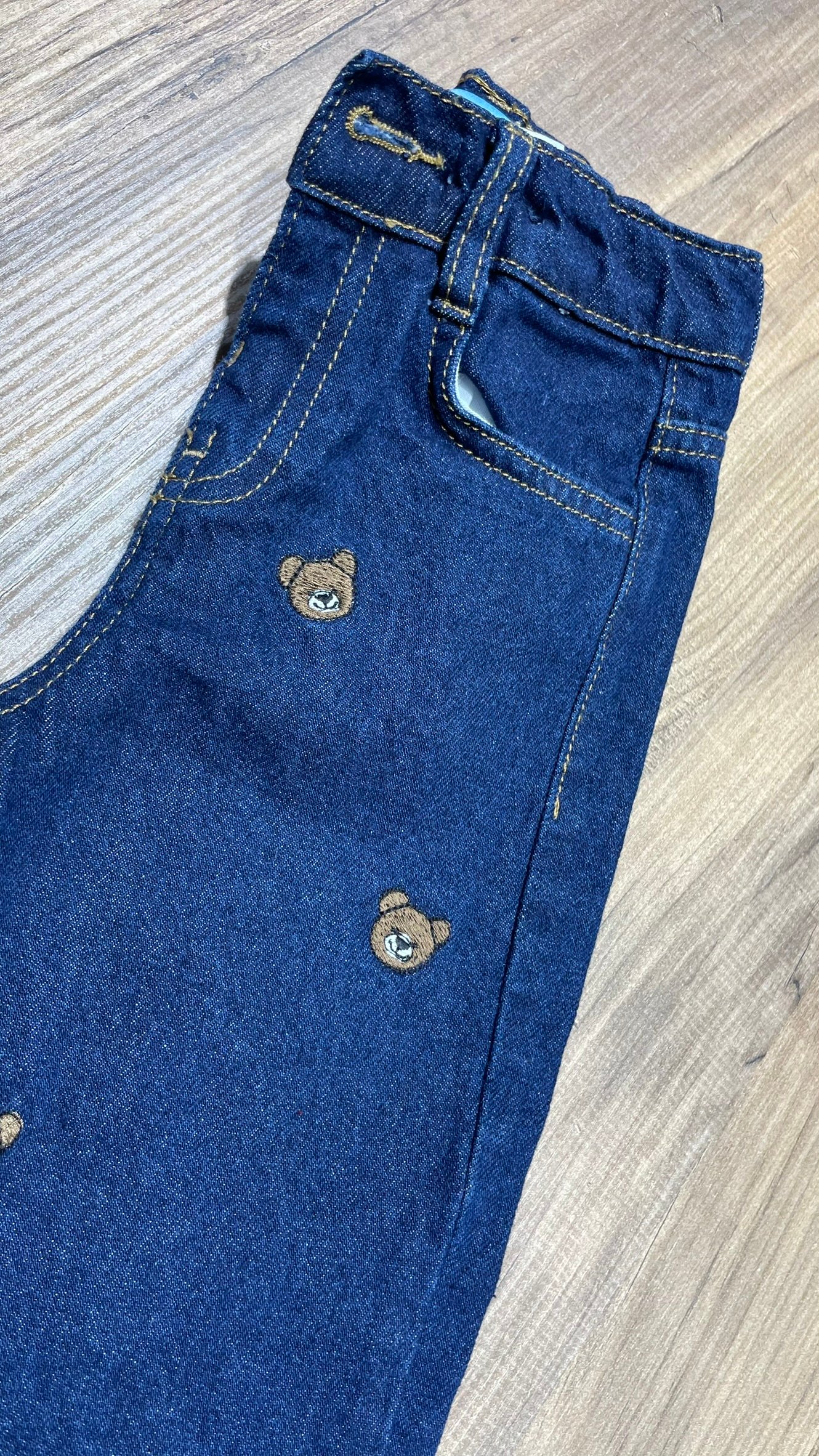 La Ciel Paris Ayarlanabilir Bel Detaylı Çocuk Denim Pantolon – Nakışlı Boru Paça